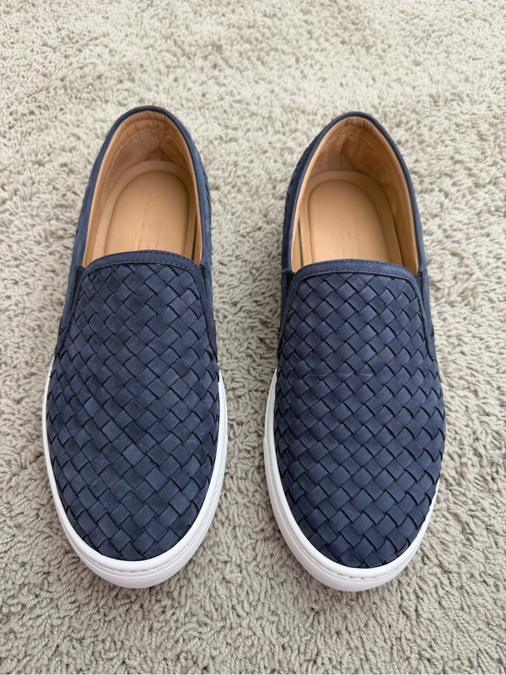 M. Gemi Navy Woven Slip-On Flats The Cerchio Due